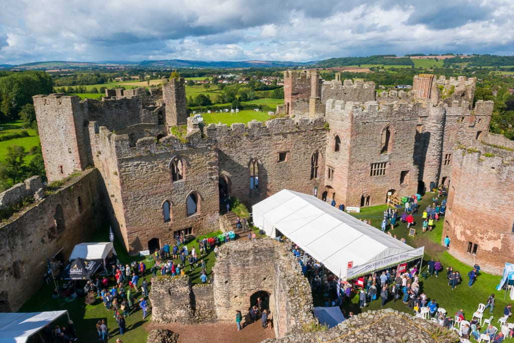 The Inner Bailey of Ludlow Castle, seen from the Great Tower.
