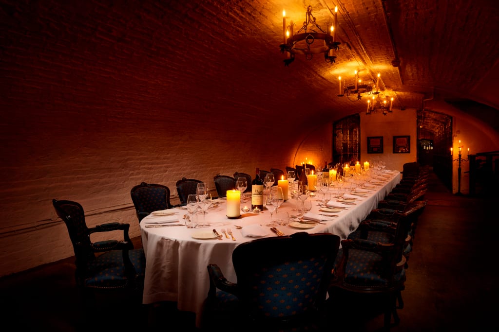 Dining in The Stafford Wine Cellar