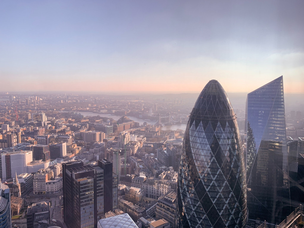 The Gherkin rising above the London skyline