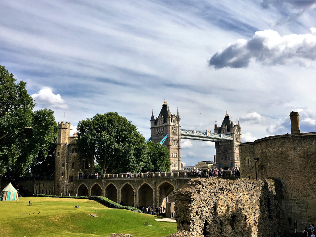 The Tower of London with Tower Bridge in the background