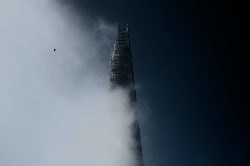 The Shard, the tallest building in London on a cloudy day
