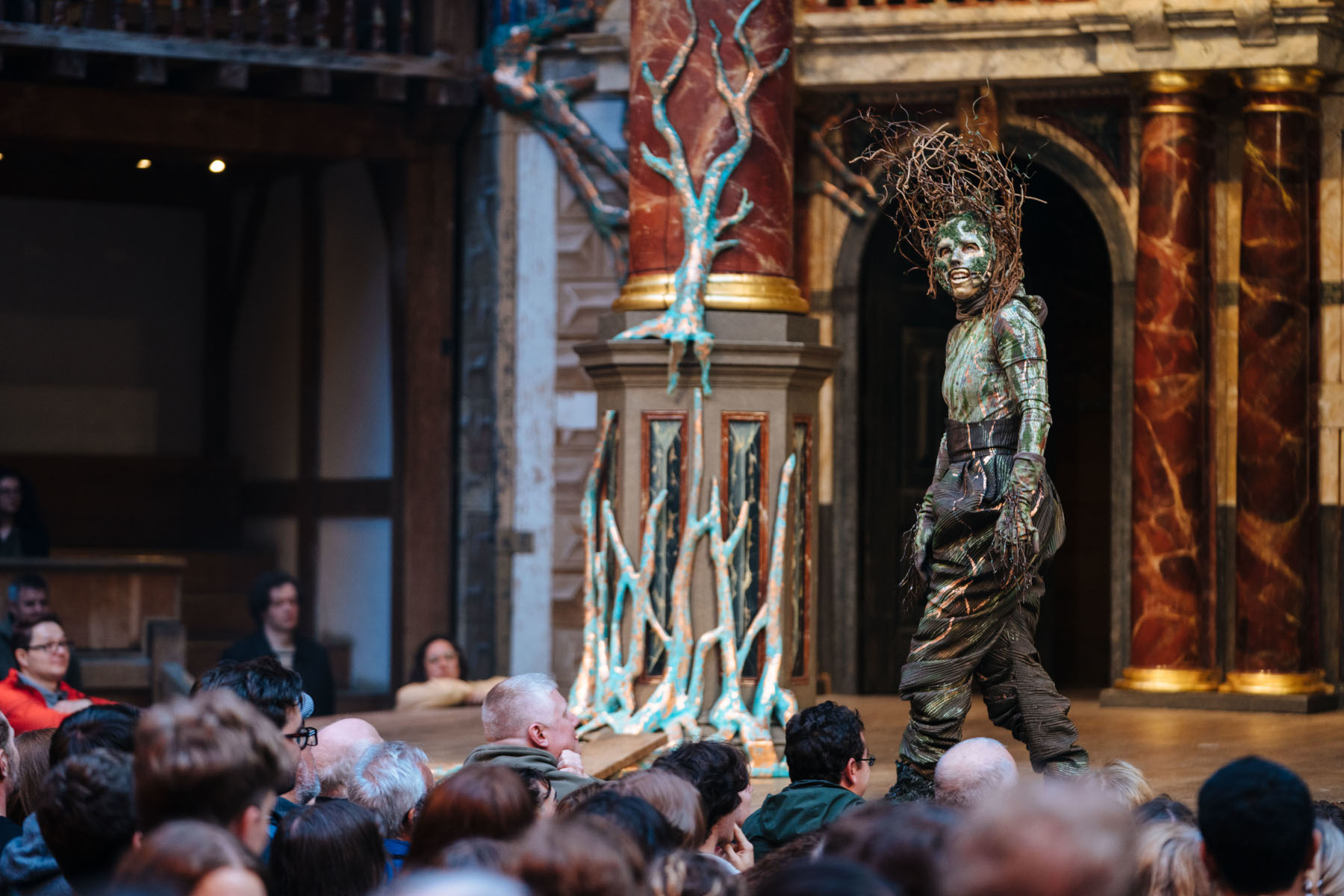 Michelle Terry as Puck in A Midsummer Night's Dream at Shakespeare's Globe (c. Helen Murray)