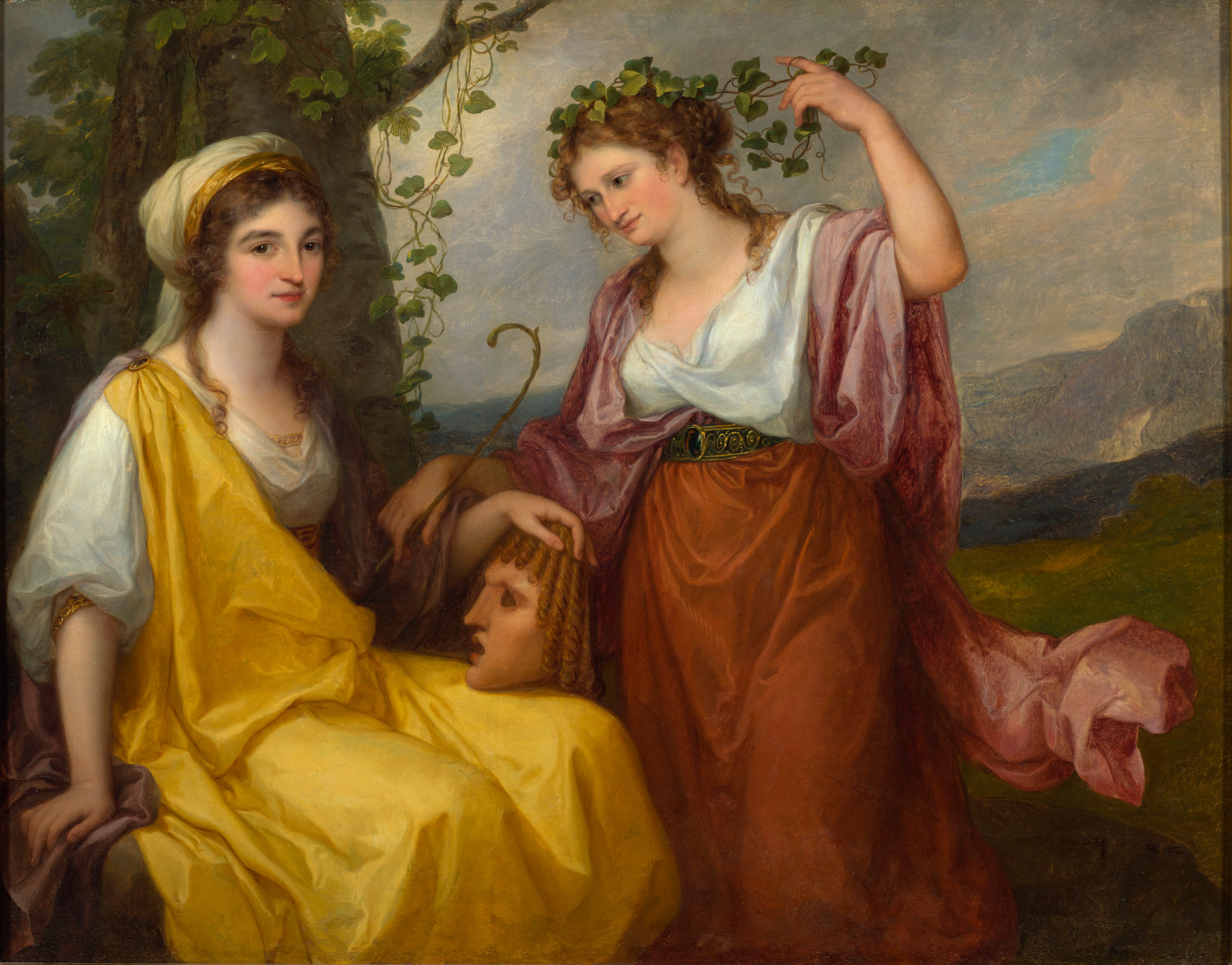 Angelica Kauffman, Portraits of Domenica Morghen and Maddalena Volpato as Muses of Tragedy and Comedy, 1791.